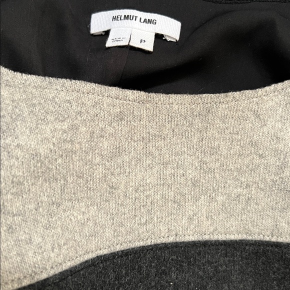 Helmut Lang wool blend half sleeve grey colorblock sweater pullover top, Size P - Picture 15 of 15